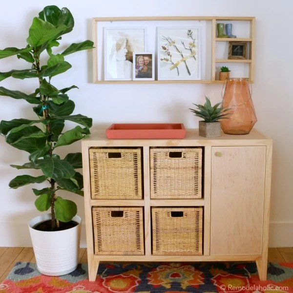 Remodelaholic DIY Entry Table with Cubby Storage