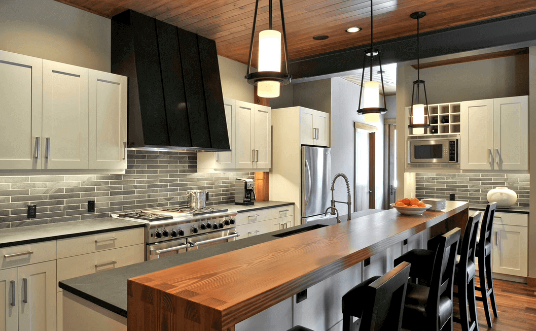 Wood Design Elements In a Modern Kitchen Remodeling Cost Calculator