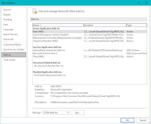 Réparation Microsoft Word Problèmes
