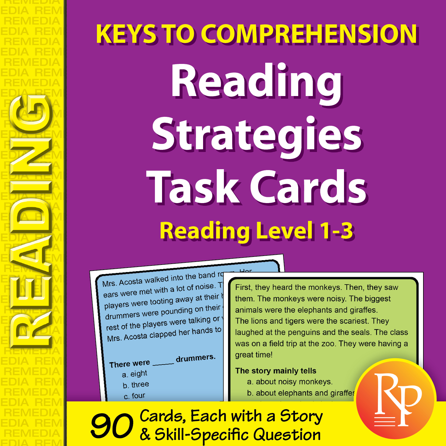 Reading Strategies Task Cards Keys to Comprehension (Reading Level 13)
