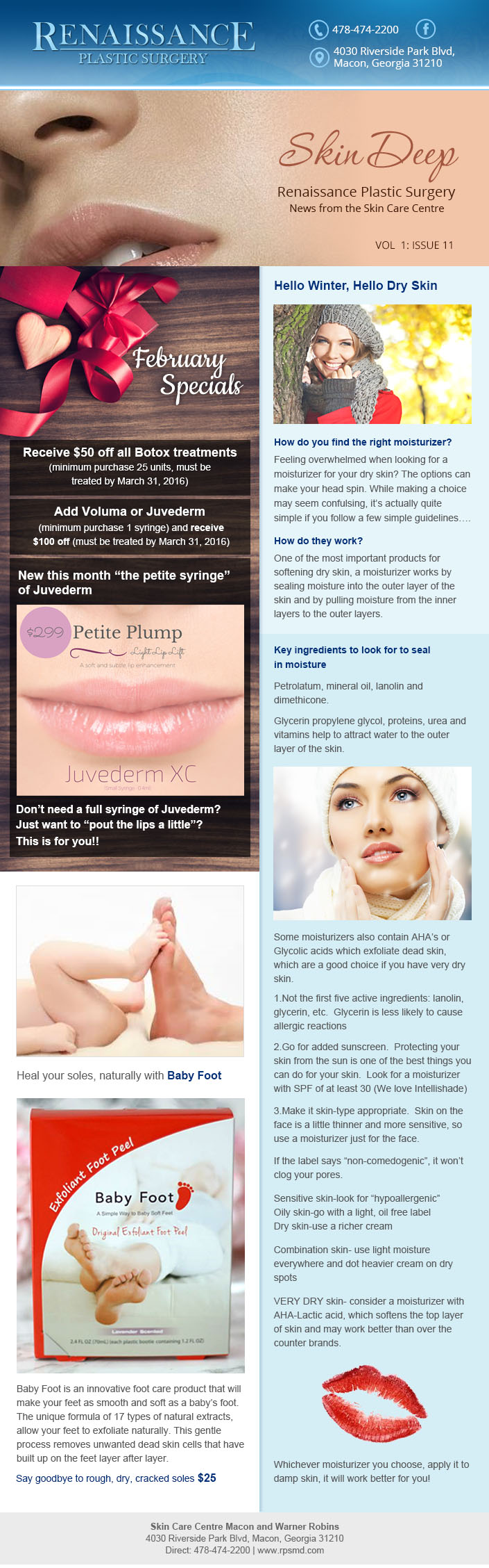 Events and Specials Renaissance Plastic Surgery Macon, GA