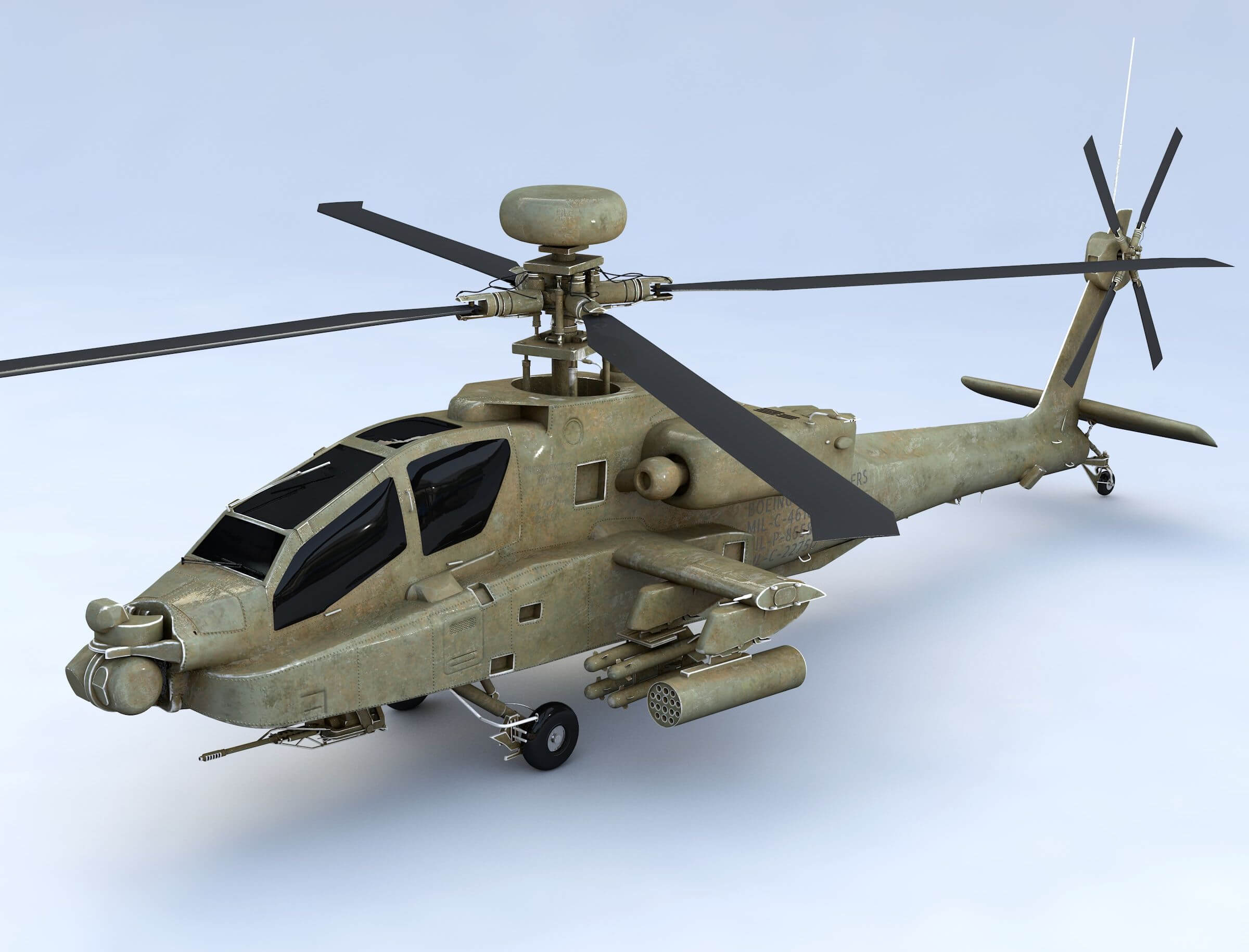 Boeing AH64 APACHE 3D Model by 3dstudio