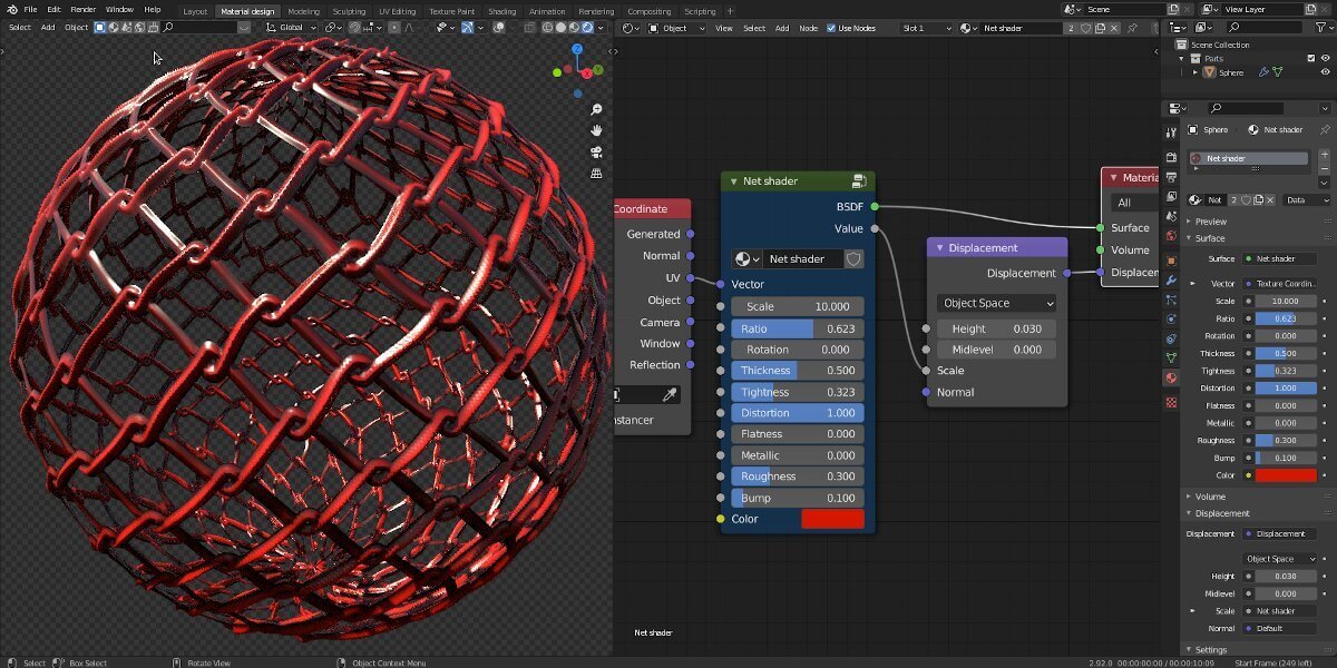 Procedural Net Shader For Blender by Blenduffo