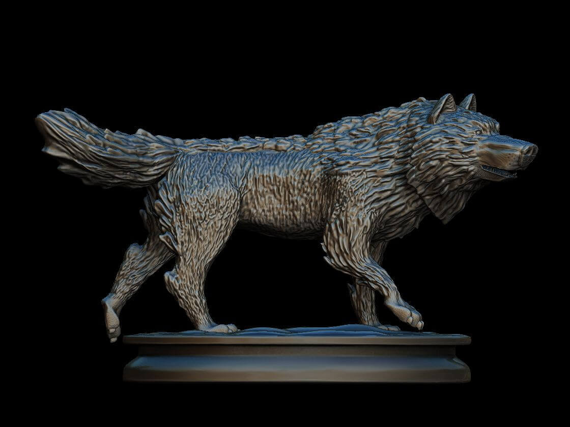 Fluffy Wolf Print Ready 3D Model by Carlos Anton