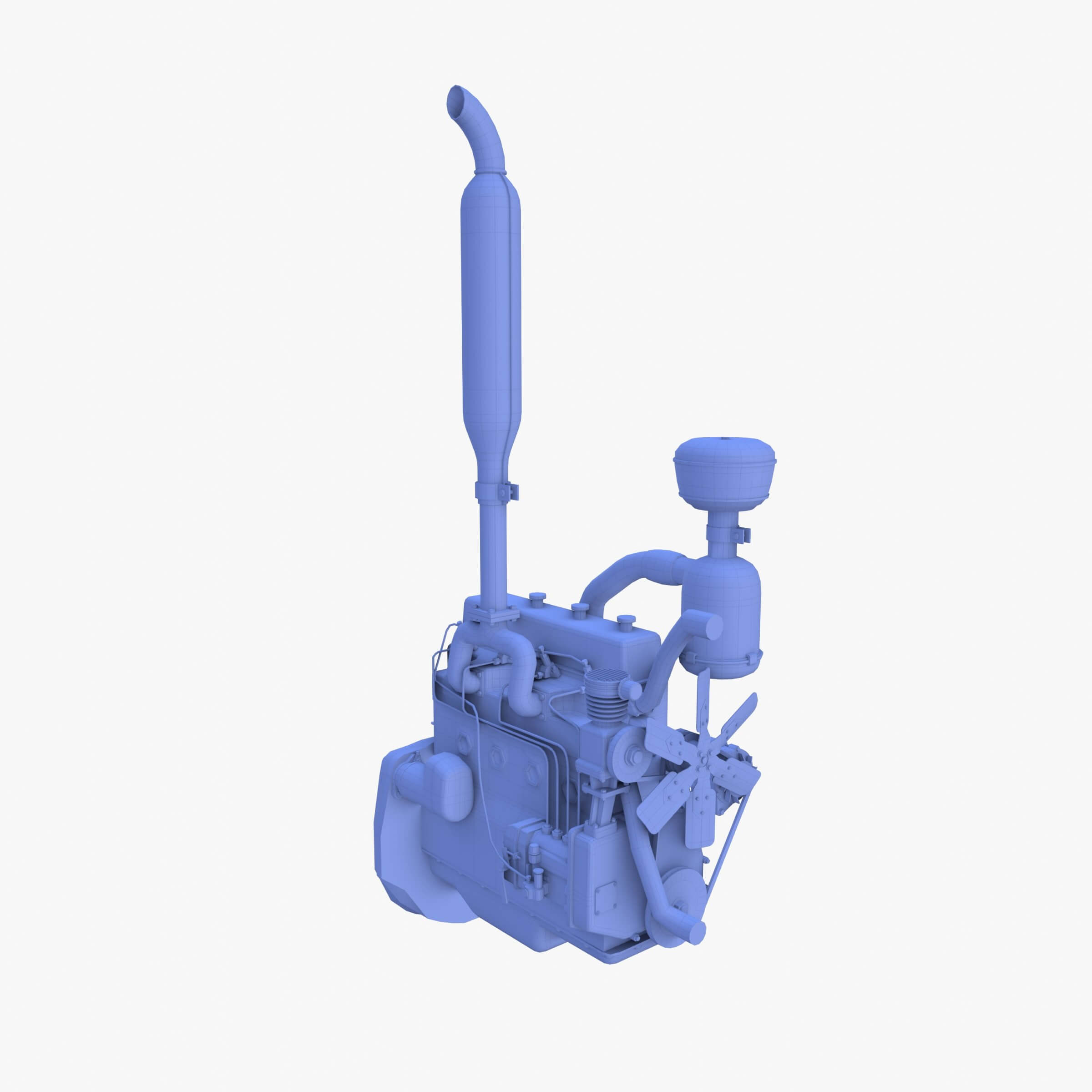 Tractor Engine 3D Model by dragosburian