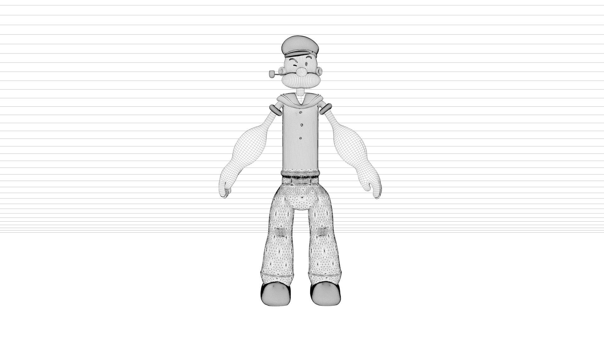 Popeye Cartoon 3D Model by EA09studio