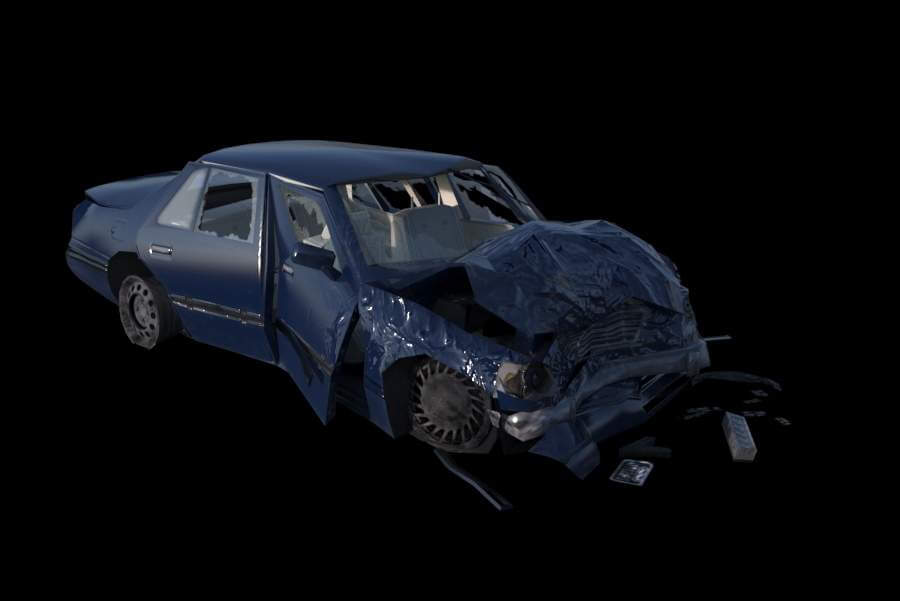 Crashed Car 3d Model