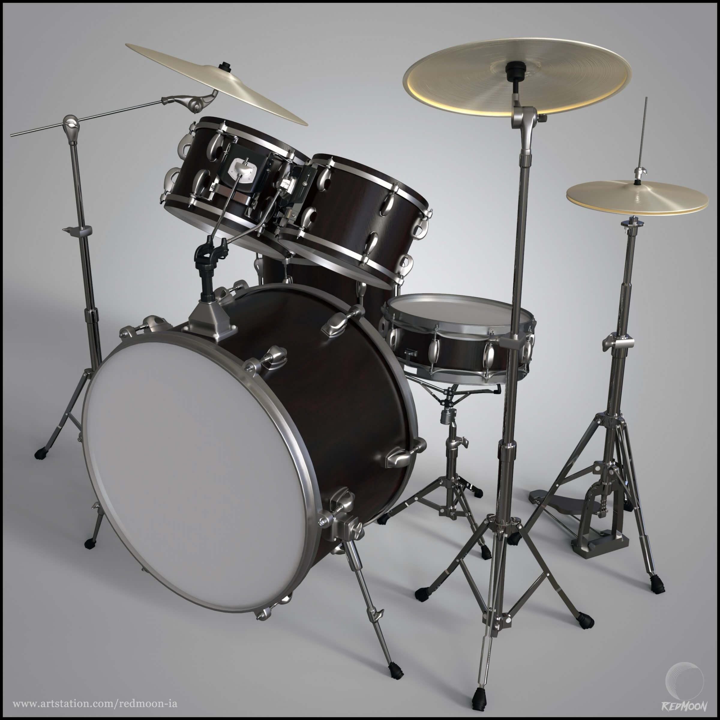 Drum Set 3D Model by Redmoon