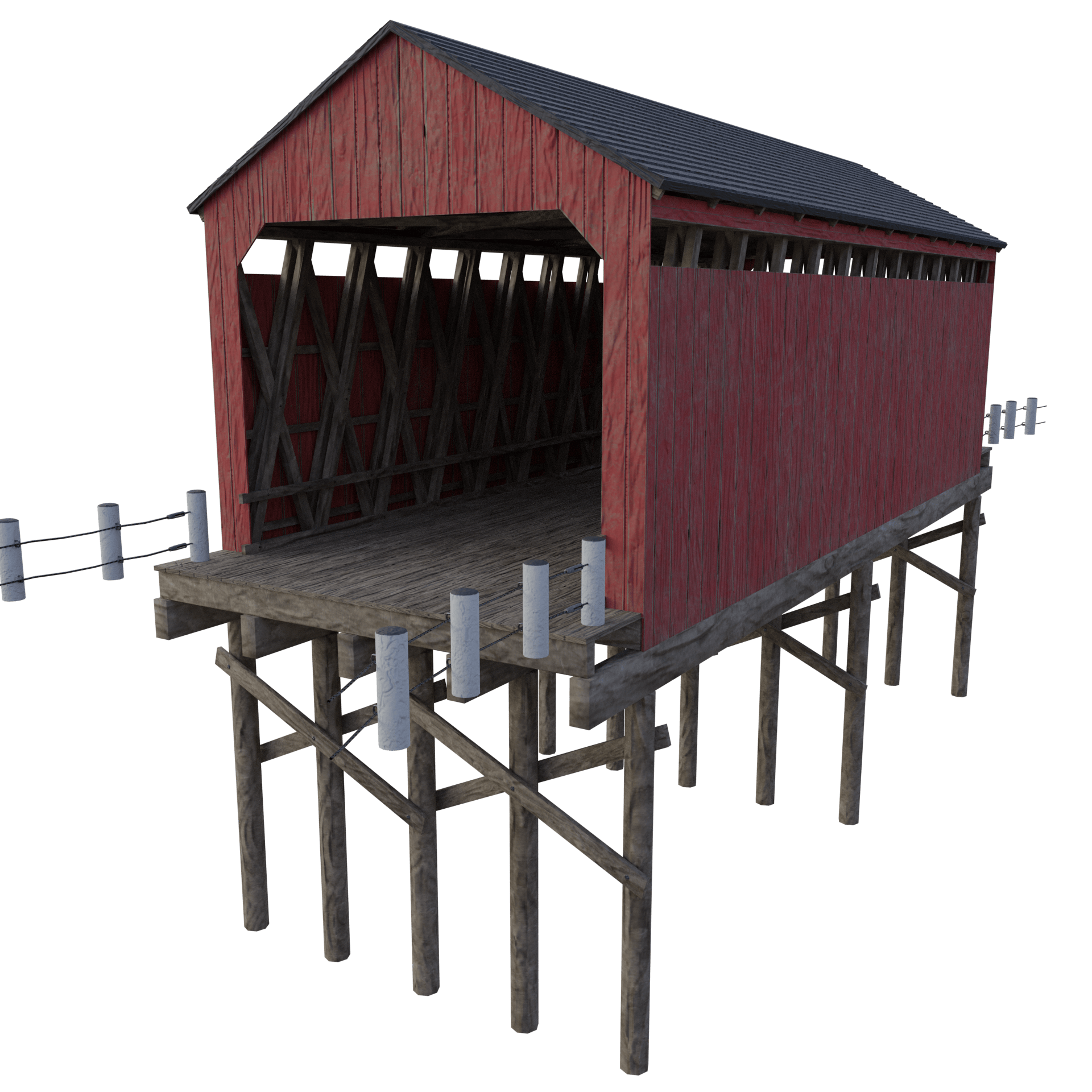 Wood bridge 3D Render RenderHub Gallery