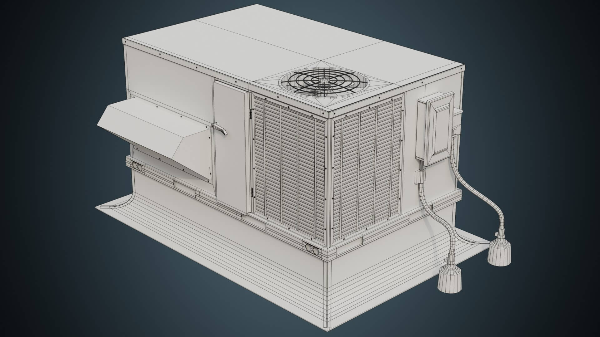 Rooftop AC Unit 6 Basic 3D Model by weeray