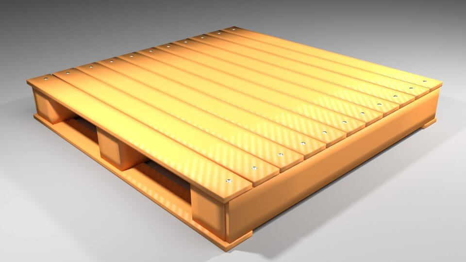 Pallet Two Way Stringer 3D Model by Xtreme Studio