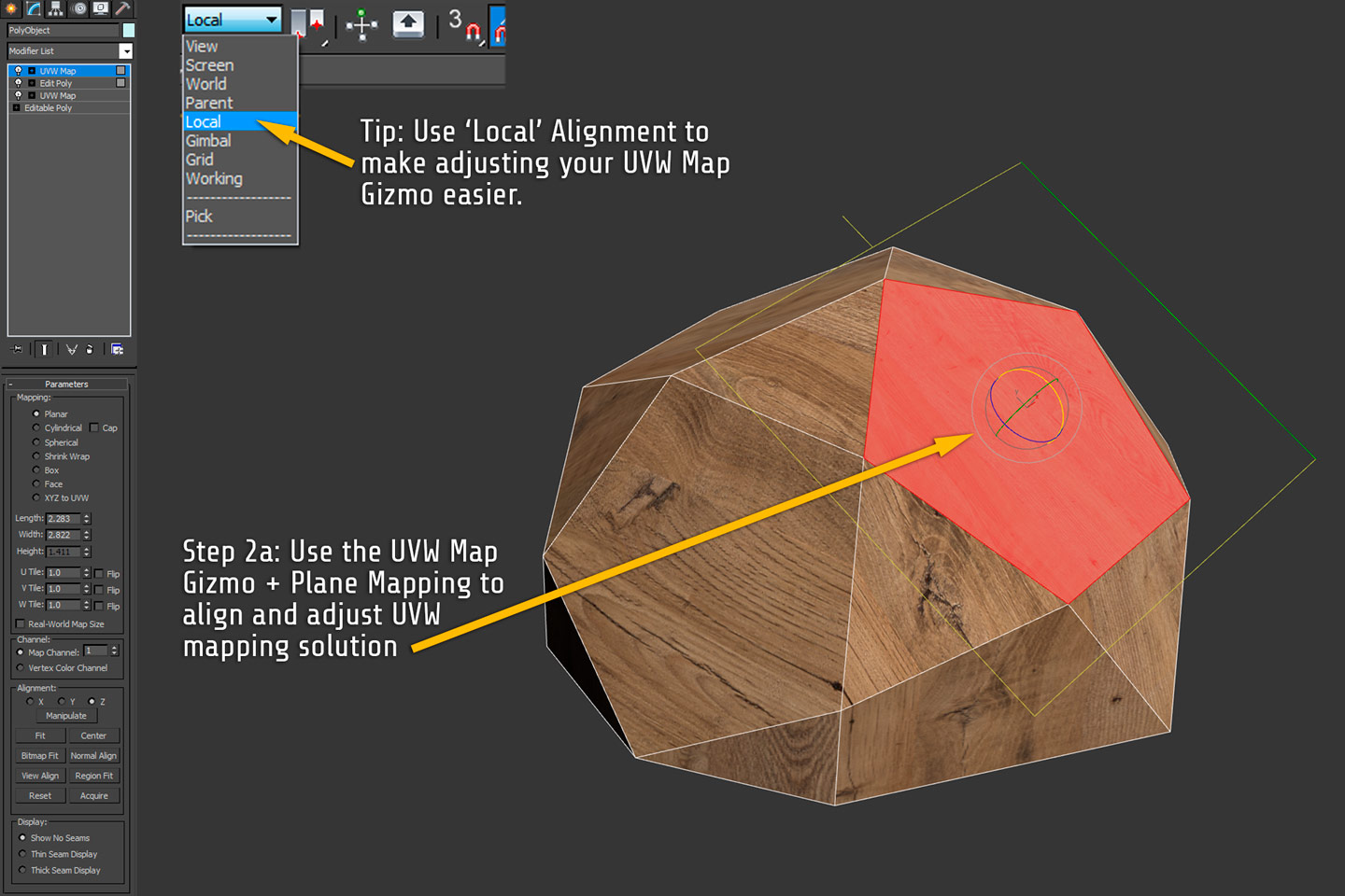 Using Multiple UVW Map Modifiers in 3DS Max Rendernode