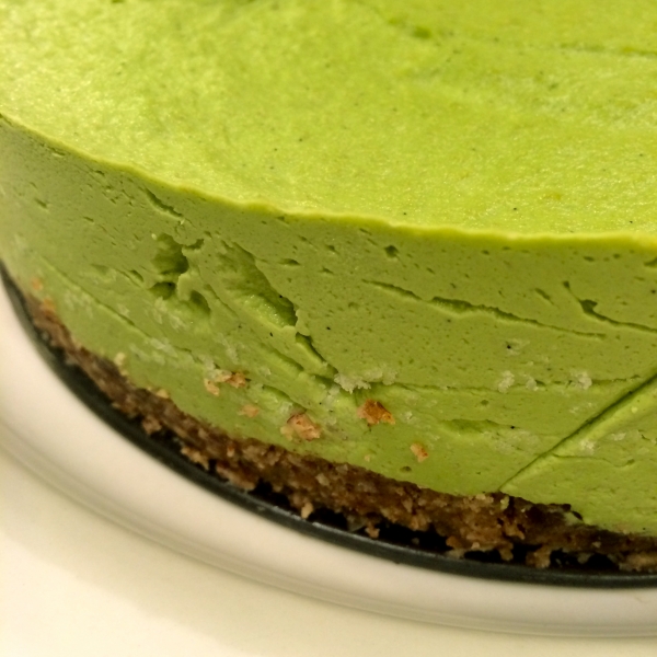 Matcha Green Tea Cheesecake, raw vegan recipe by Renée Loux