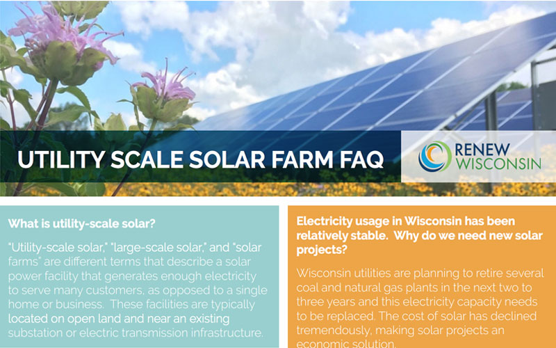 Solar Farms Land Lease Consideration RENEW Wisconsin