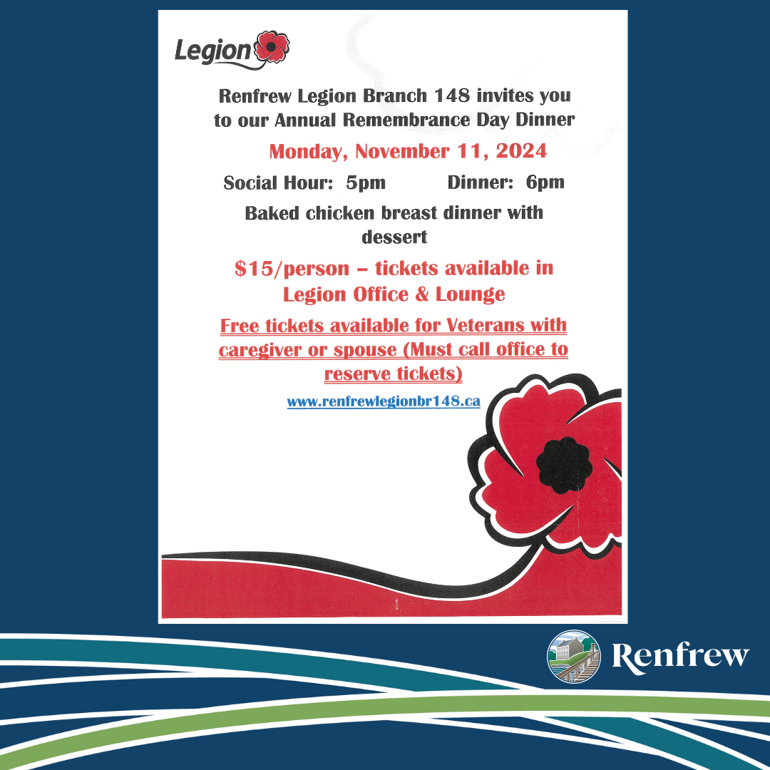 Renfrew Legion Remembrance Day Dinner Renfrew