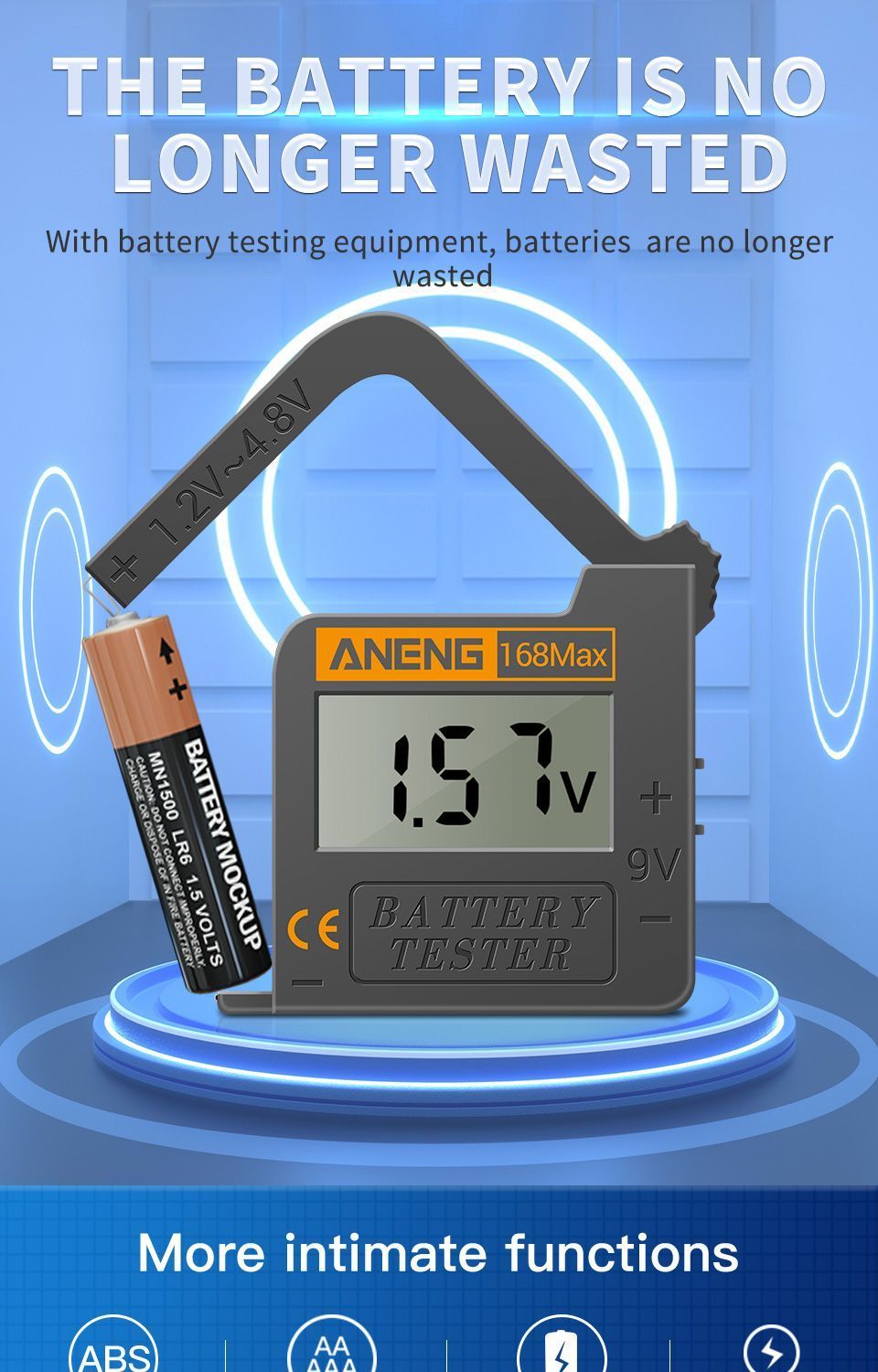 ANENG 168Max Digital Lithium Battery Capacity Tester Universal Test