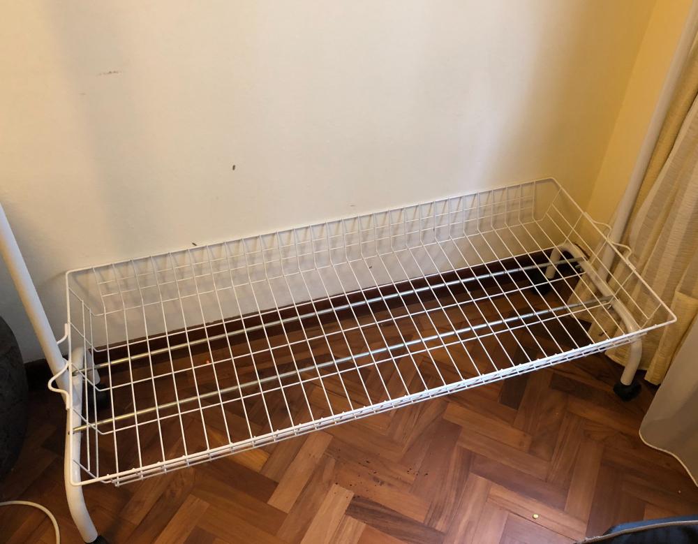 SOLD! Howards Storage wire clothes rack with bottom shelf in great