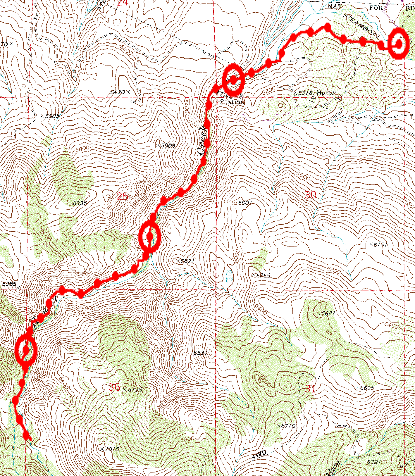 Map (Hunter Creek Canyon)