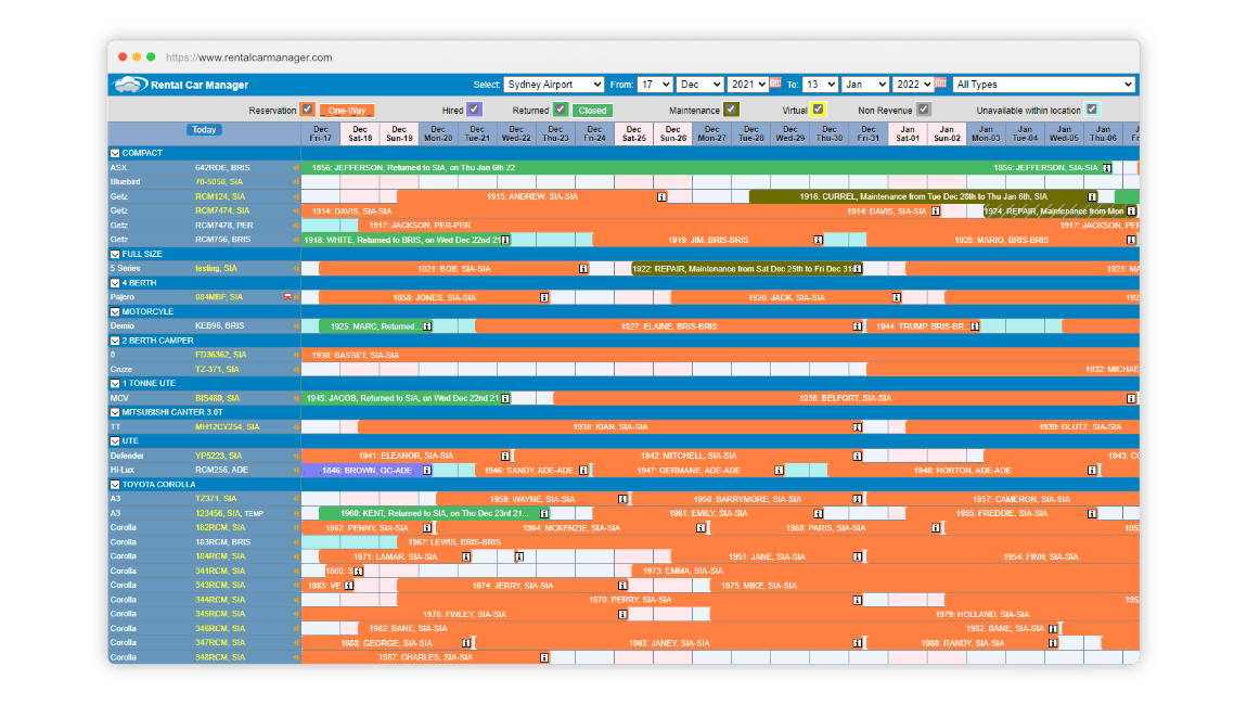 Availability Engine Rental Car Manager