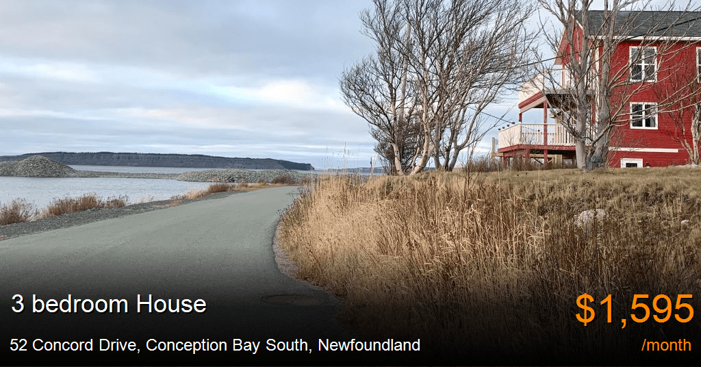 52 Concord Drive, Conception Bay South House for Rent