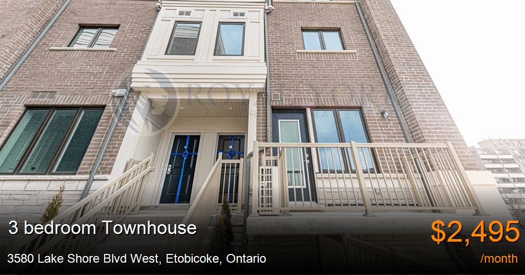 3580 Lake Shore Blvd West, Etobicoke Townhouse for Rent