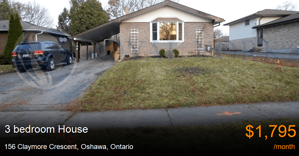 156 Claymore Crescent, Oshawa House for Rent