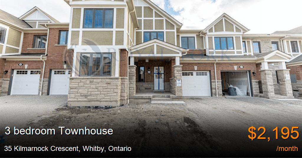 35 Kilmarnock Crescent, Whitby Townhouse for Rent