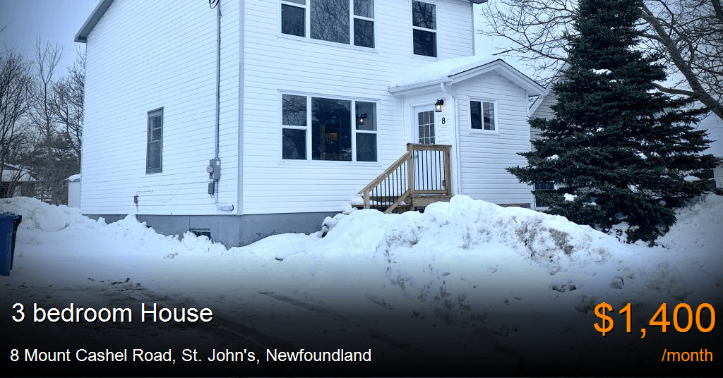 8 Mount Cashel Road, St. John's House for Rent
