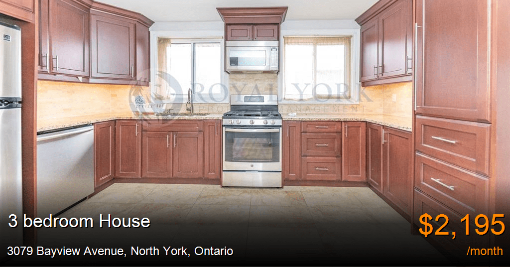 3079 Bayview Avenue, North York House for Rent