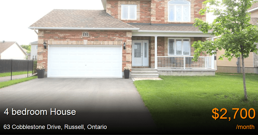 63 cobblestone drive, russell House for Rent