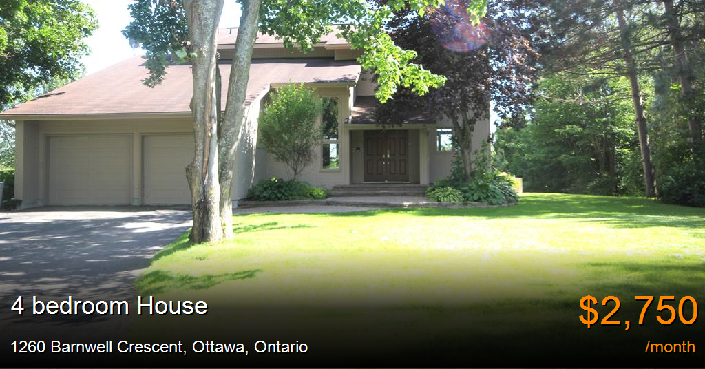 1260 barnwell crescent, ottawa House for Rent