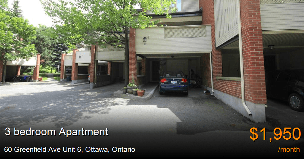 60 greenfield ave unit 6, ottawa Apartment for Rent