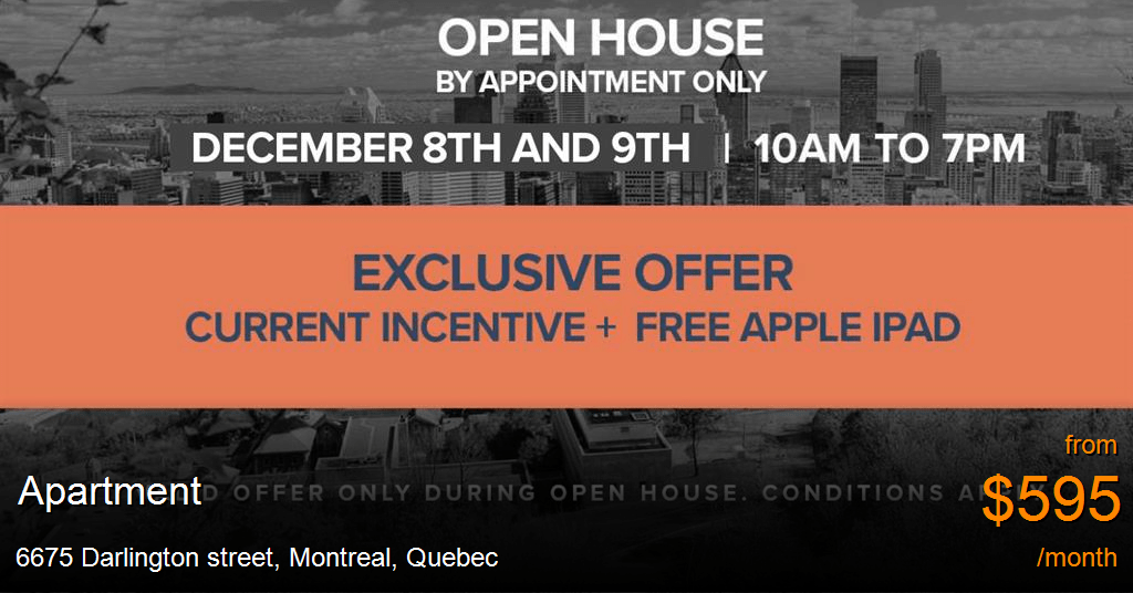 6675 Darlington street, Montreal Apartment for Rent