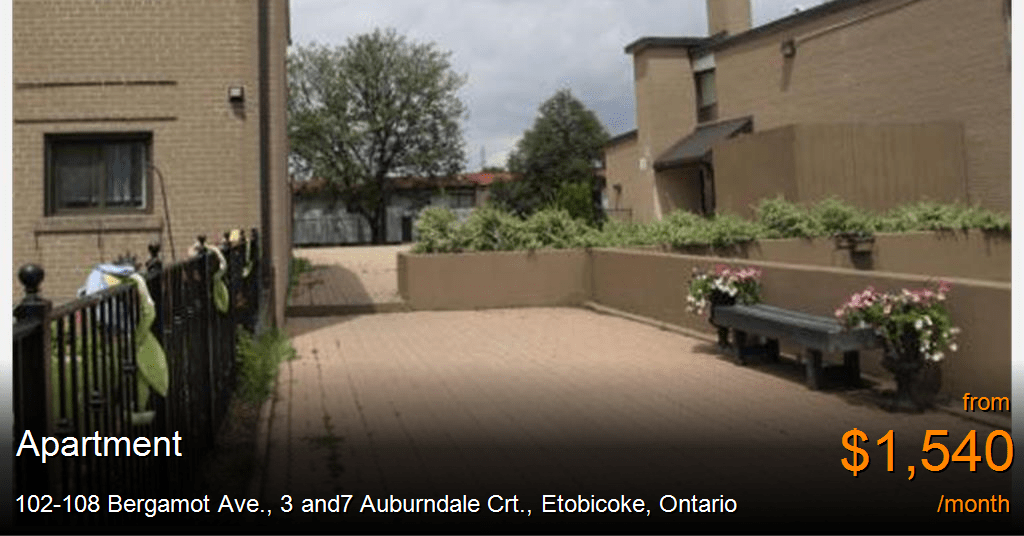 102108 bergamot ave., 3 and7 auburndale crt., etobicoke Apartment for Rent