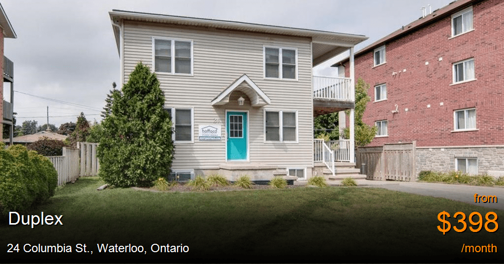 24 columbia st., waterloo Duplex for Rent