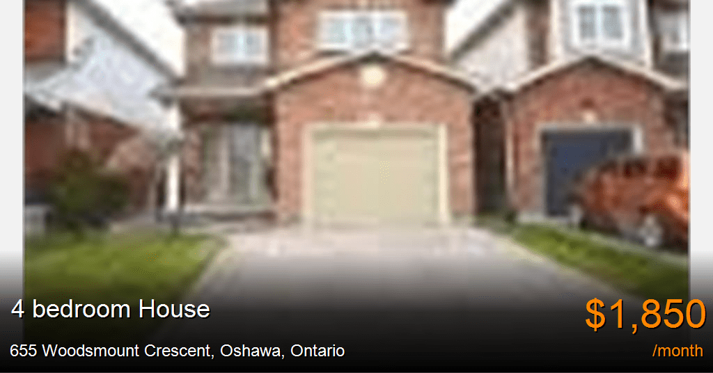 655 woodsmount crescent, oshawa House for Rent