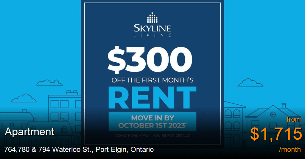 764,780 & 794 waterloo st., port elgin Apartment for Rent