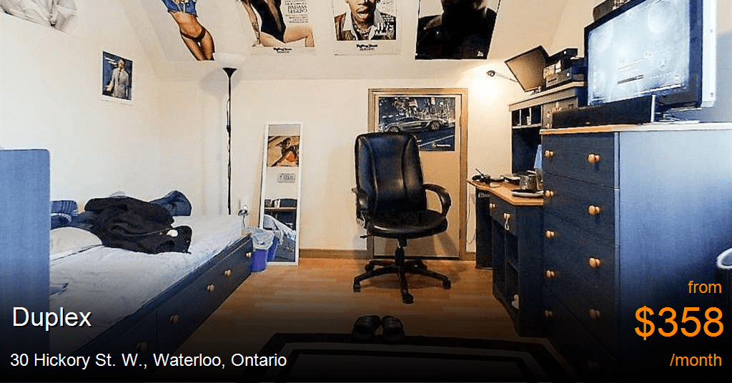 30 hickory st. w., waterloo Duplex for Rent