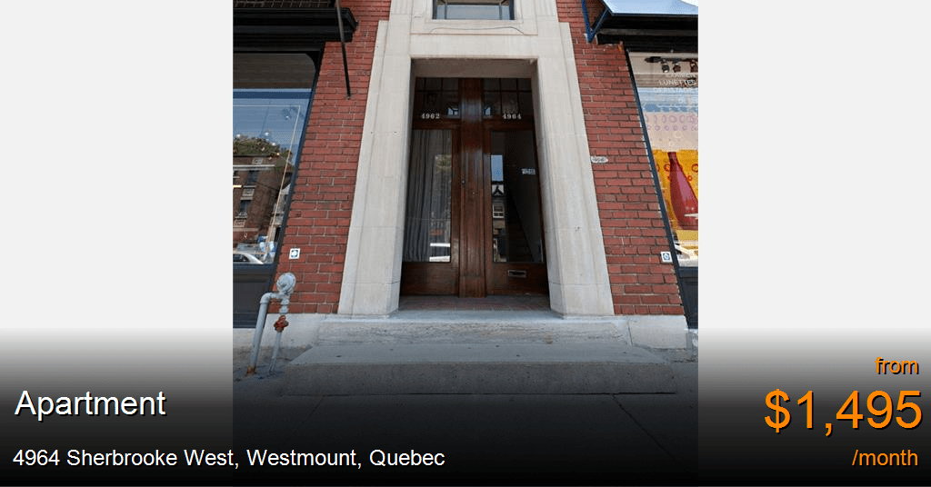 4964 sherbrooke west, westmount Apartment for Rent