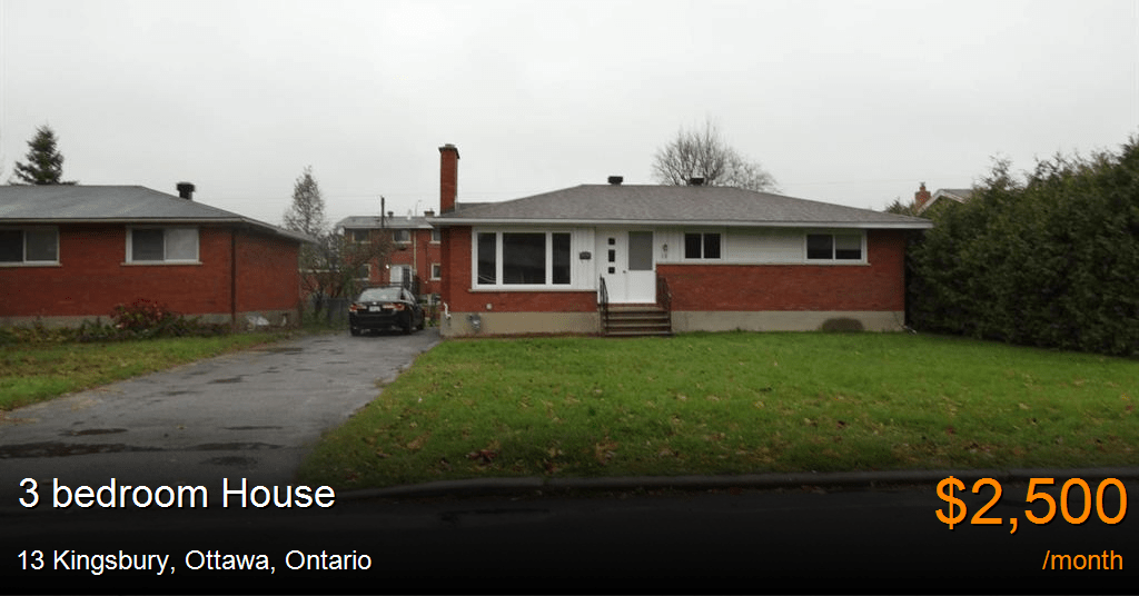 13 kingsbury, ottawa House for Rent