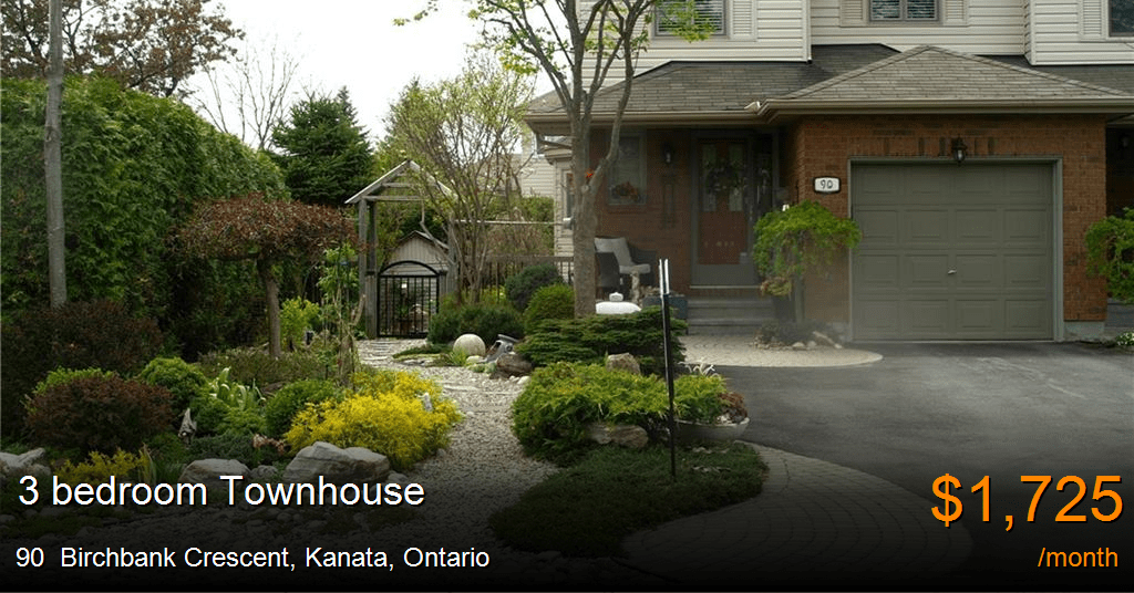 90 birchbank crescent, kanata Townhouse for Rent