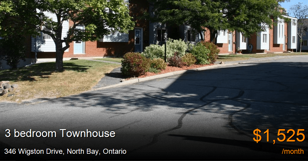 346 wigston drive, north bay Townhouse for Rent