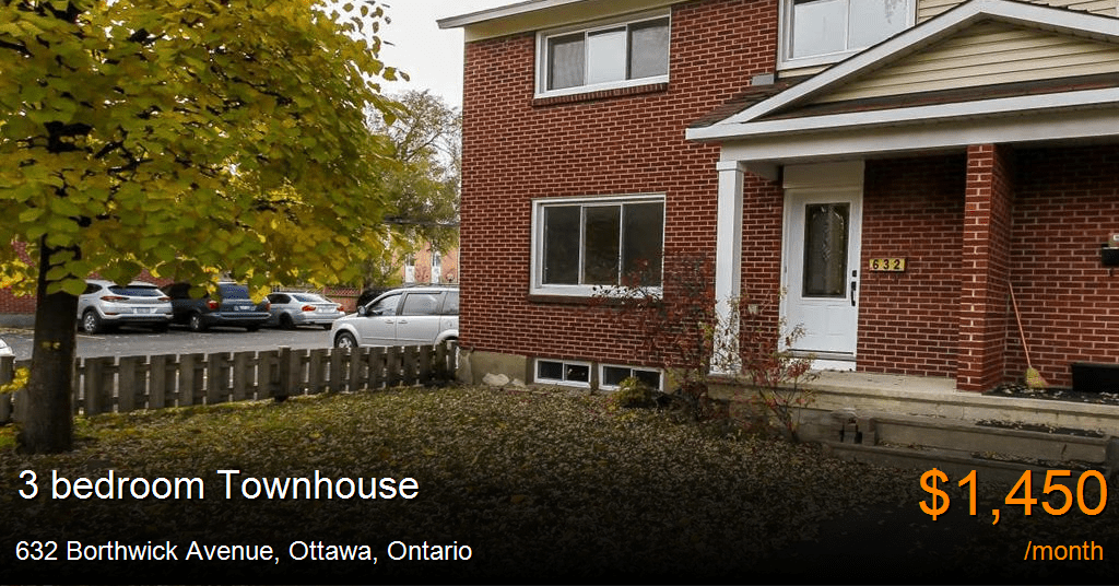 632 borthwick avenue, ottawa Townhouse for Rent