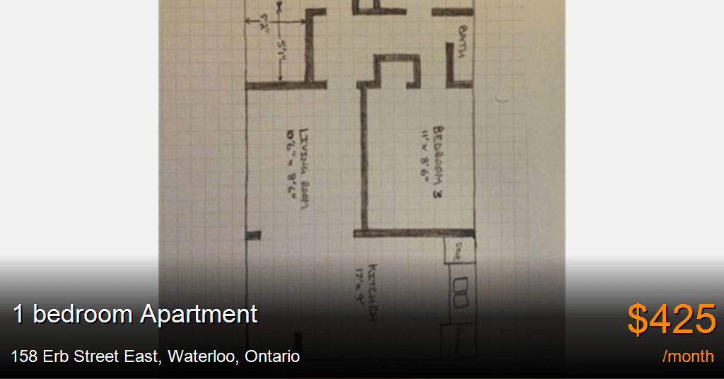 158 erb street east, waterloo Apartment for Rent