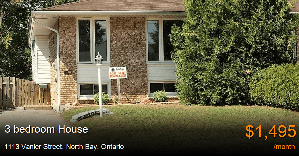 1113 vanier street, north bay House for Rent