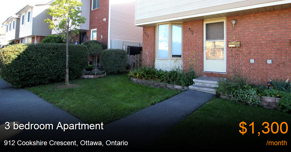 912 cookshire crescent, ottawa Apartment for Rent