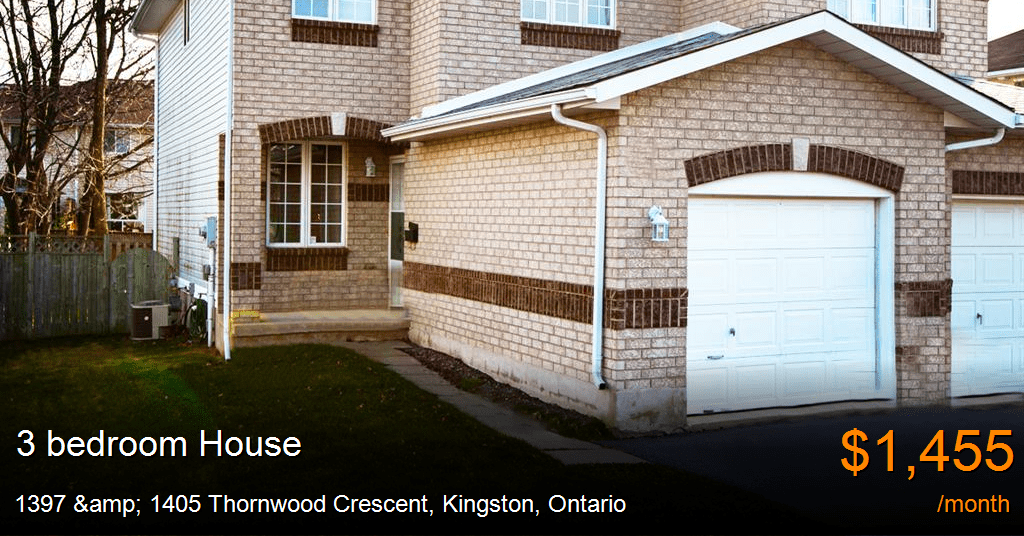 1397 & 1405 thornwood crescent, kingston House for Rent