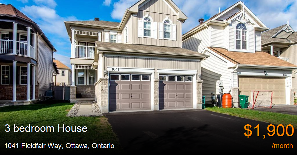 1041 fieldfair way, ottawa House for Rent