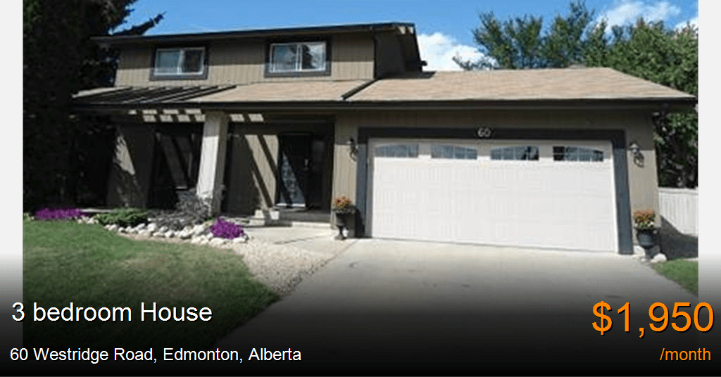 60 westridge road, edmonton House for Rent