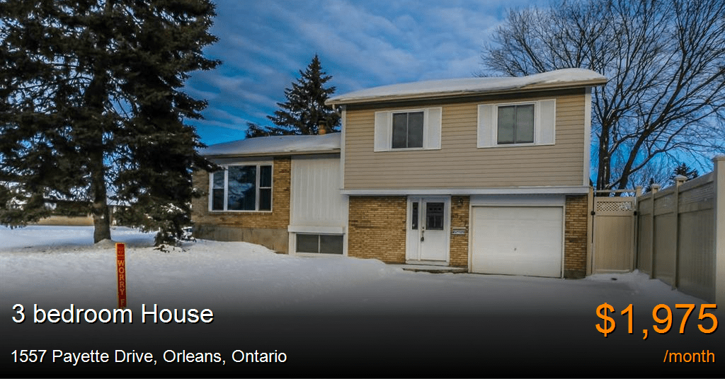 1557 payette drive, orleans House for Rent